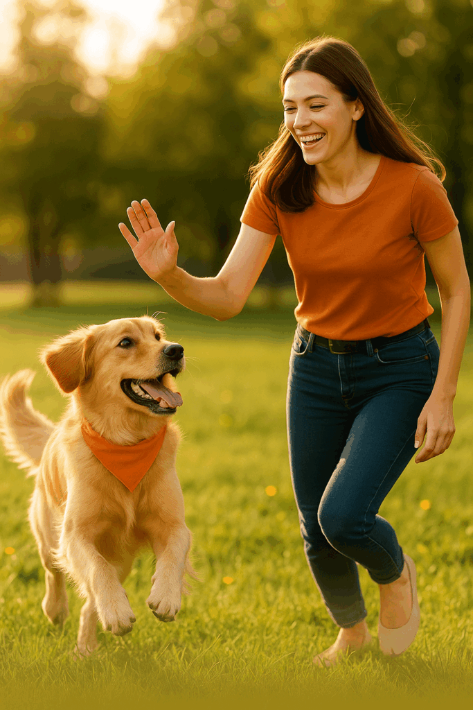 Infographic showing the most effective way to train dog recall using positive reinforcement, including emotional engagement, step-by-step methods, and science-backed visuals
