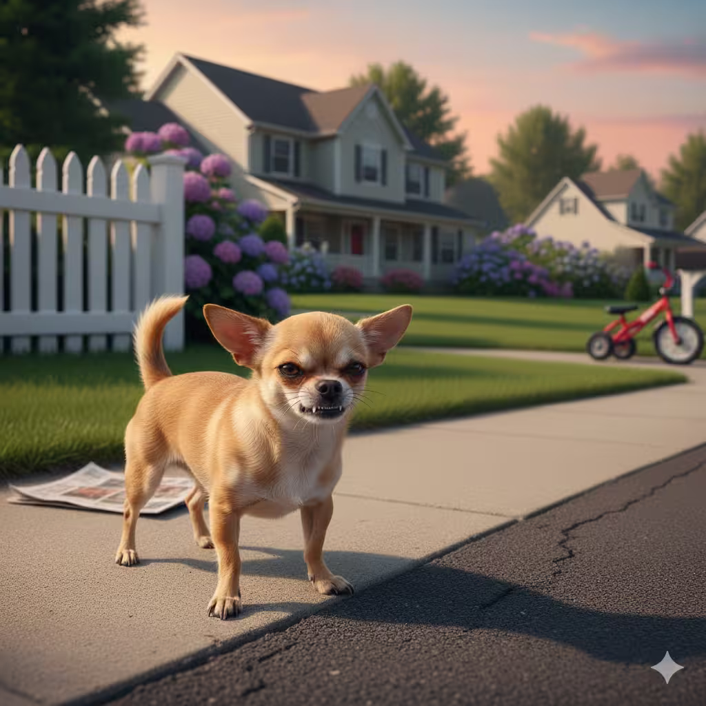 An overwhelmed dog barking at strangers shows the danger of flooding a shy puppy.