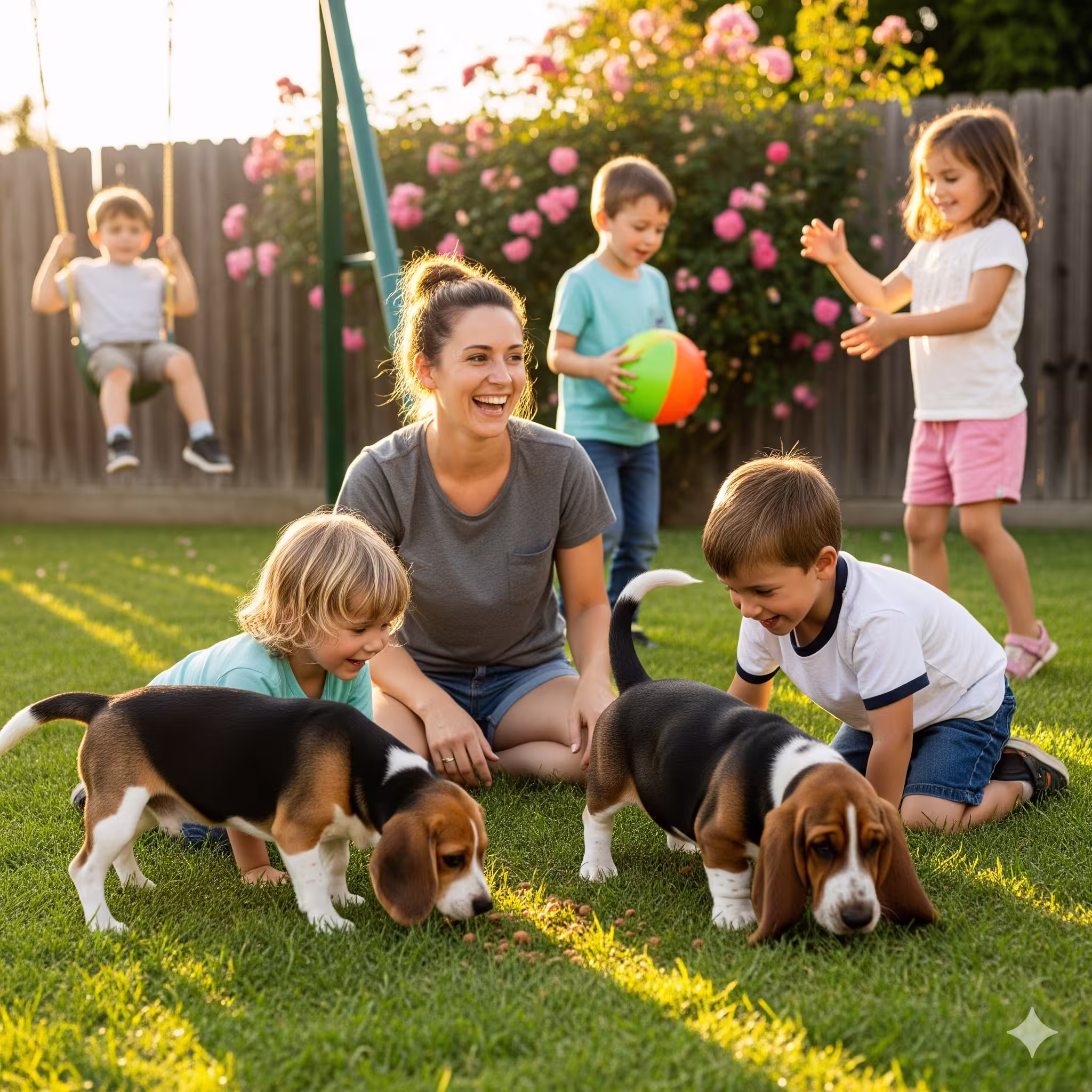 A puppy sniffing intently at different textures.