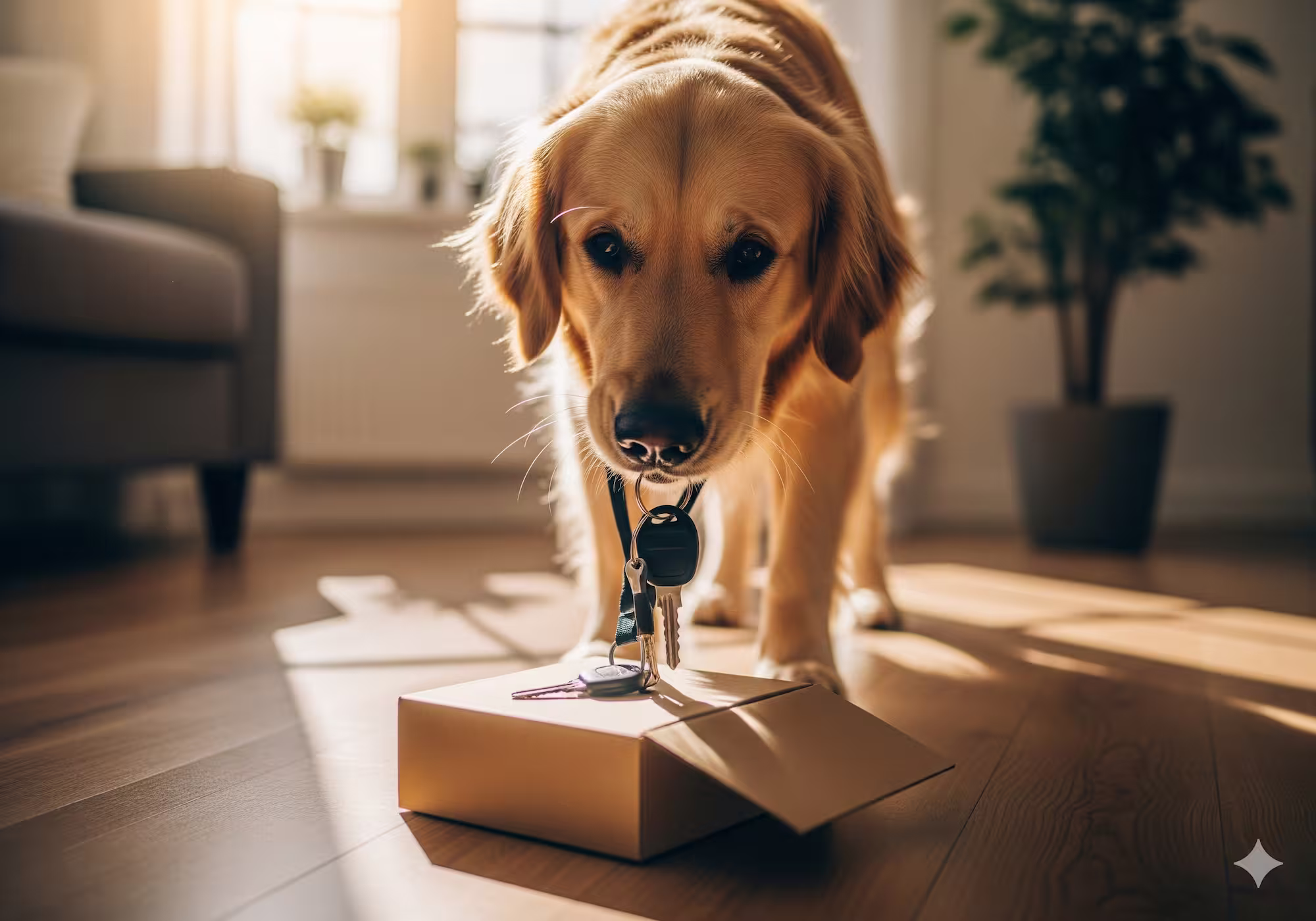 A person teaching their dog a new trick