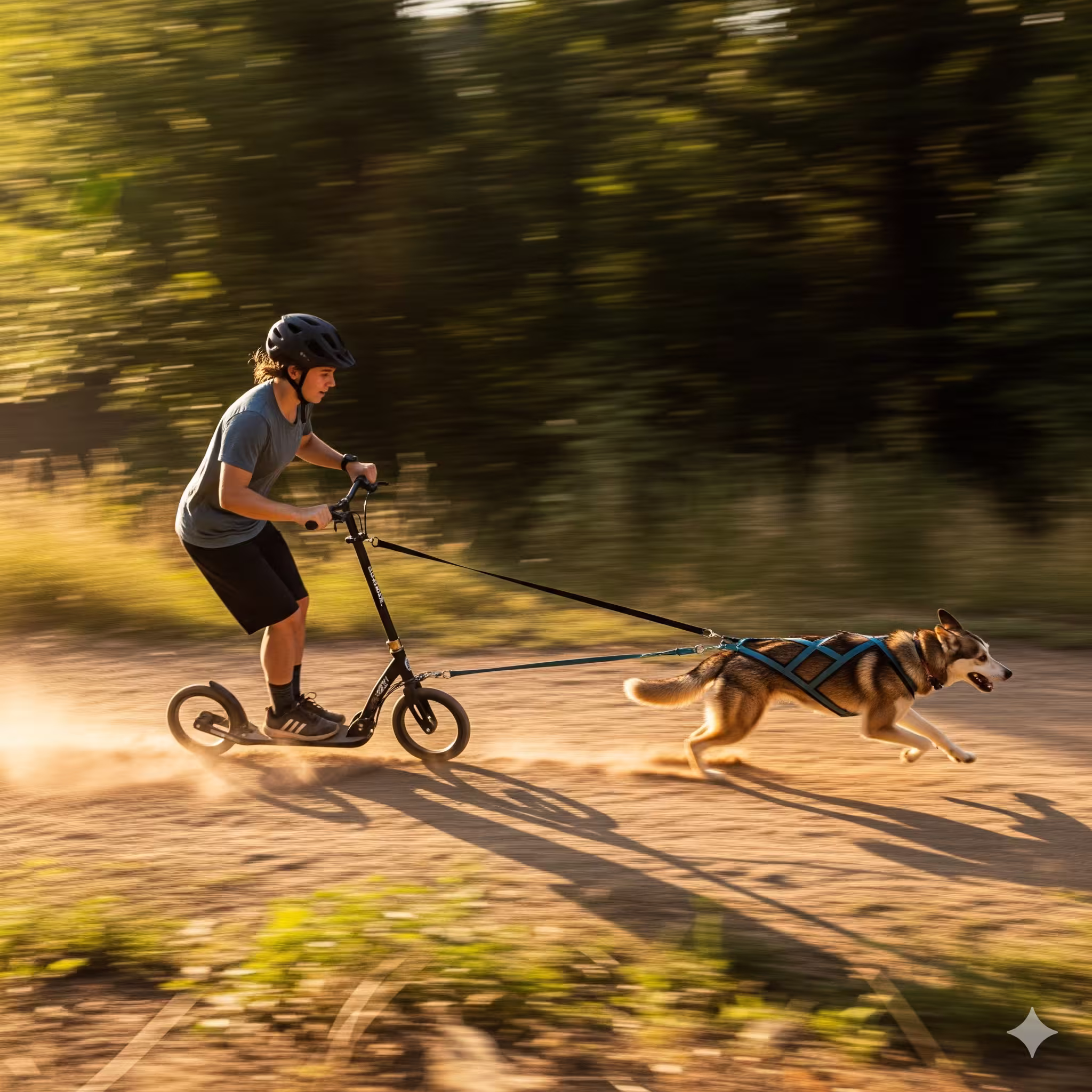 Dog scootering