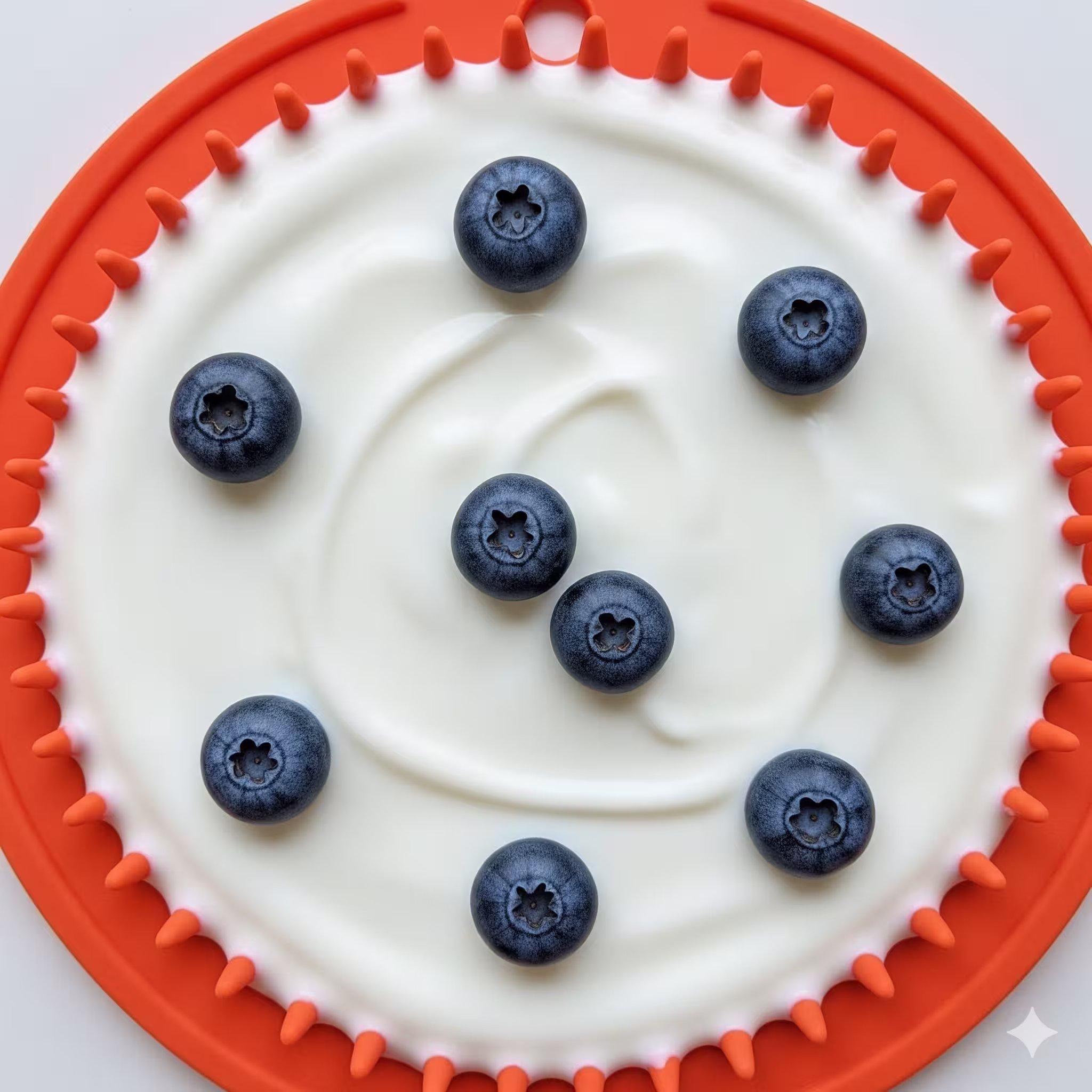 Close view of shallow and deep lick-mat grooves for different difficulty levels